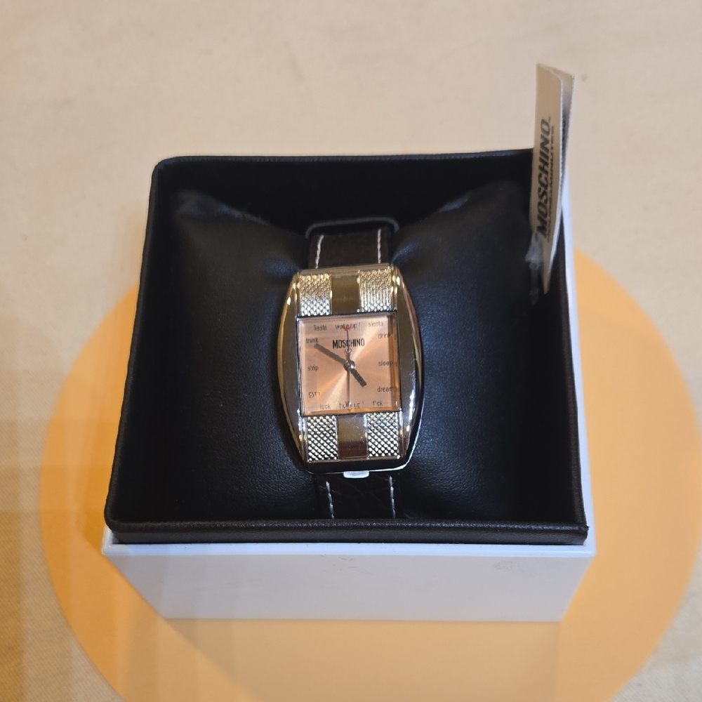 Moschino Black and Silver Wake Me Up watch